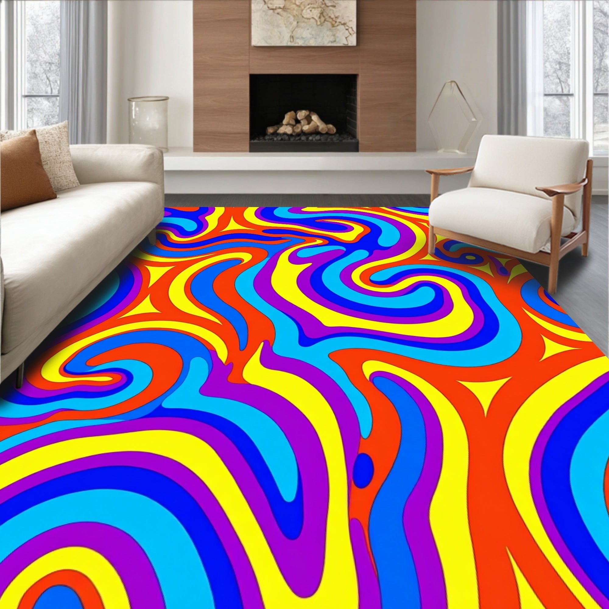 Vibrant Swirls And Shapes Rug