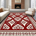 Classic Floral Damask Bordered Rug