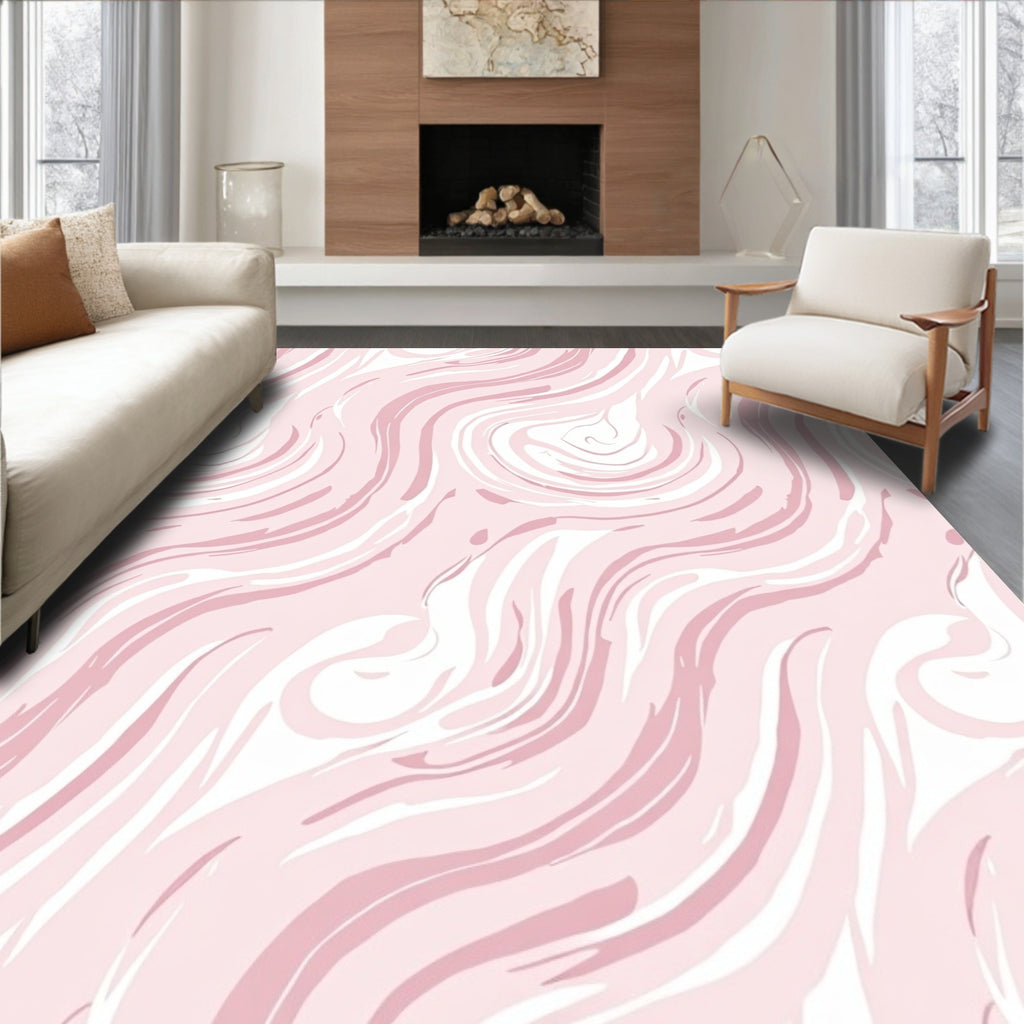 Soft Pink Swirl Pattern Rug