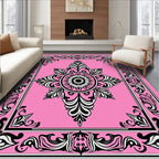 Baroque floral pink decorative Rug