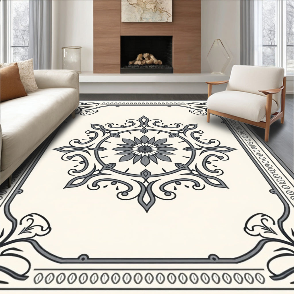 Ornate Floral Medallion Design Rug