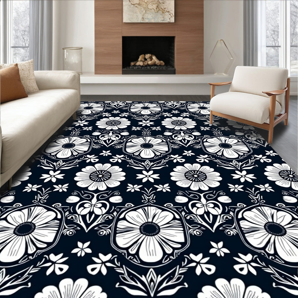Classic Floral Arrangement Design Rug