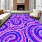 Abstract Swirling Purple Pattern Rug