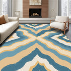 Oceanic Chevron Wavy Stripe Design Rug