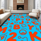 Fun Alphabet Number Playful Pattern Rug