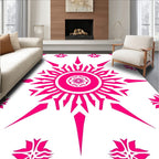 Vibrant Sunburst Floral Geometric Pattern Rug