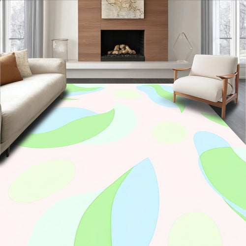 Abstract Pastel Organic Shapes Design Rug