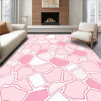 Pink Irregular Mosaic Tile Pattern Rug