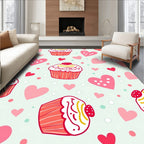 Sweet Hearts And Cupcakes Pattern Rug