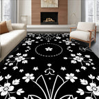 Elegant Floral Wreath Repeating Pattern Rug