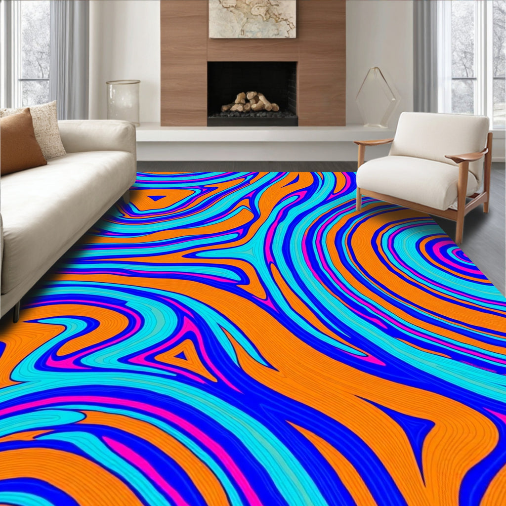 Vivid Swirl Abstract Pattern Rug