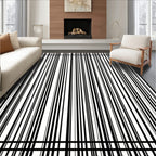 Minimalist Black 2 White Stripe Rug