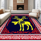 Yellow Stag Geometric Border Rug