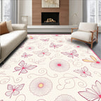 Floral Butterfly Swirl Pattern Rug