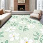 Pastel Floral And Swirl Pattern Rug