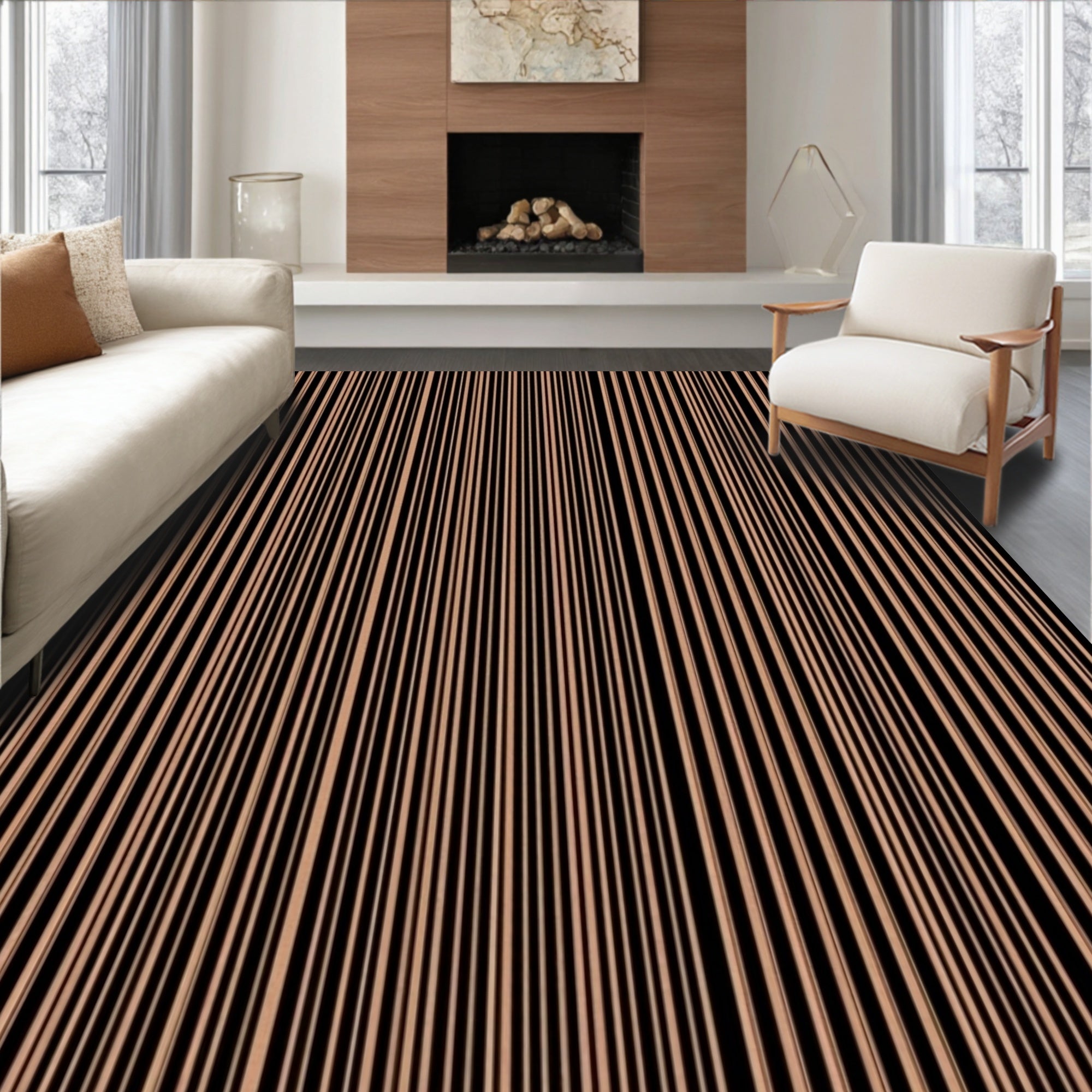 Vertical Stripe Pattern Rug
