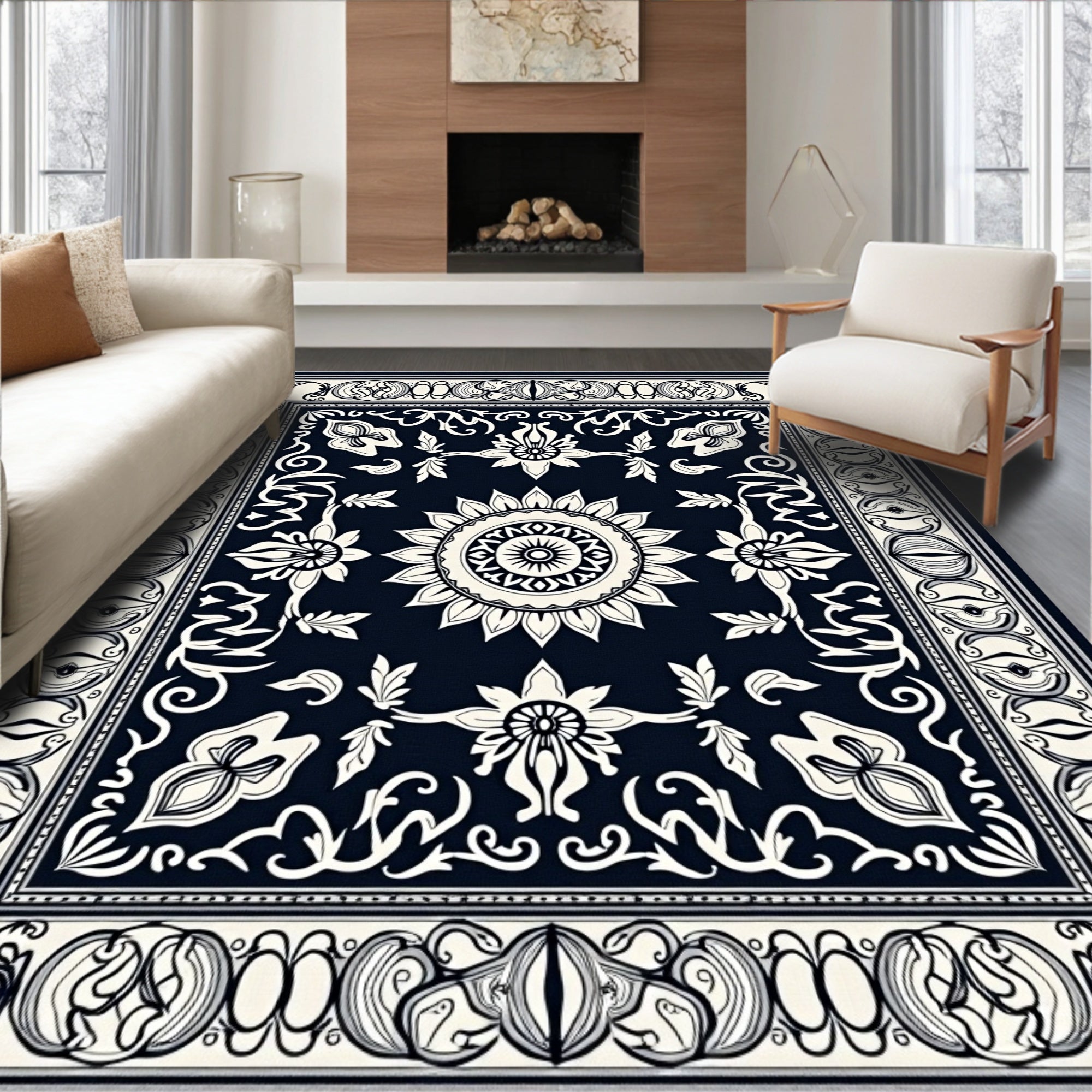 Classic Floral Medallion Design Rug