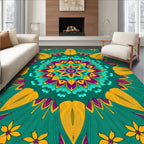 Bold Floral Mandala Pattern Rug