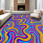 Bold Groovy Wavy Line Pattern Rug