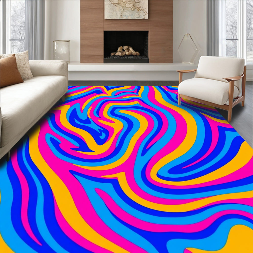 Groovy Abstract Swirls Rug