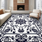 Elaborate Floral And Vine Pattern Rug