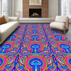 Vibrant Psychedelic Swirl Abstract Rug