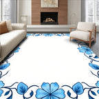Azure Floral Vine Accent Rug