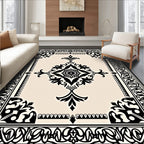 Classic Black Floral Medallion Rug