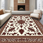 Rich Earth Tone Floral Medallion Rug