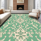 Elegant Cream Swirl Patterned Rug