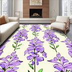 Purple Floral Stem Pattern Design Rug
