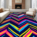 Vibrant Zigzag Brushstroke Pattern Rug