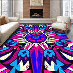 Vibrant Abstract Symmetric Mandala Rug
