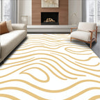 Abstract Wavy Stripes Warm Design Rug