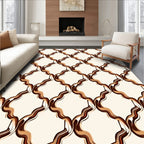 Arabesque Style Warm Tones Pattern Rug