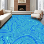 Blue Swirl Abstract Pattern Rug