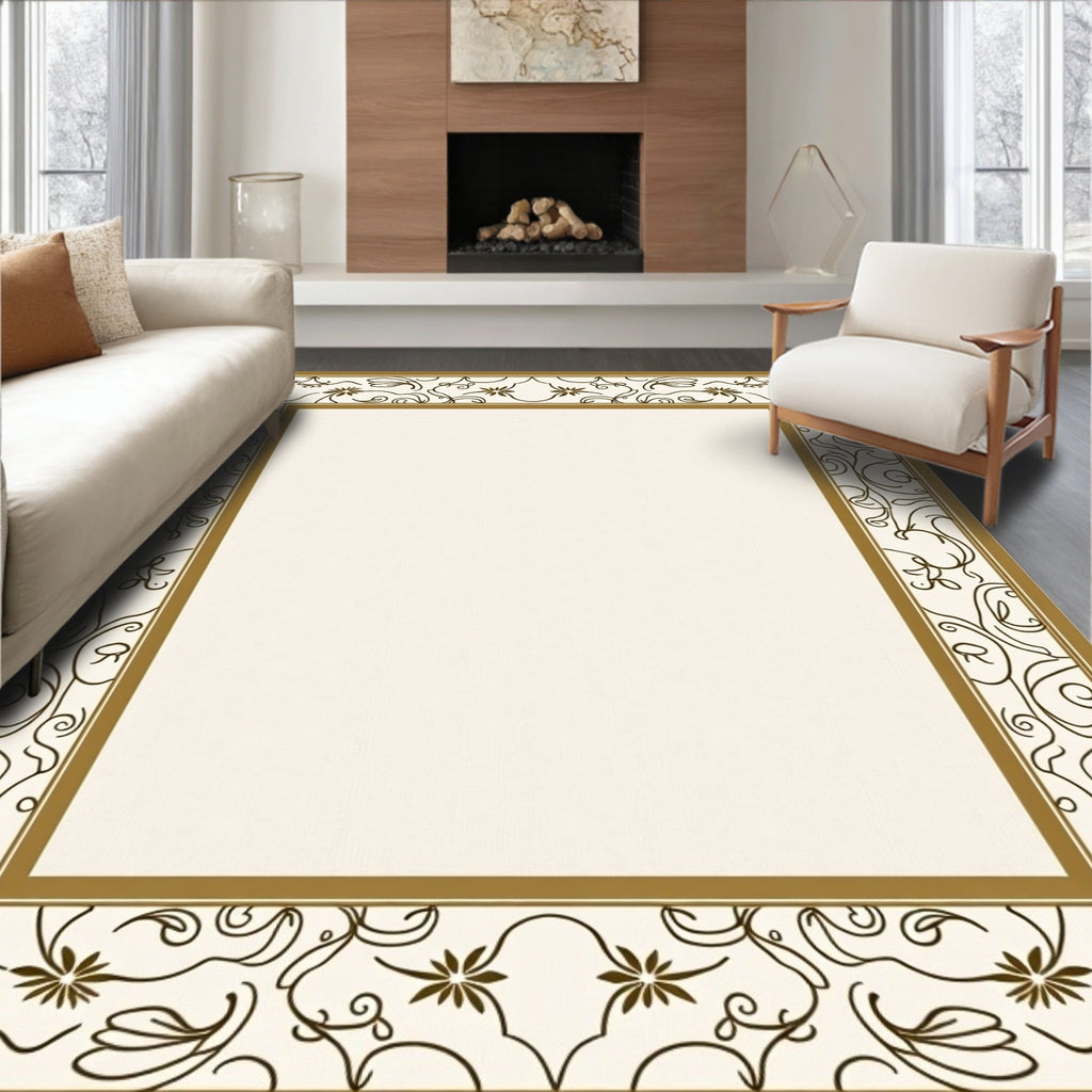 Elegant Floral Scrollwork Pattern Rug