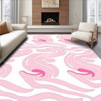 Fluid Pink Stripe Abstract Design Rug
