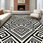 Geometric Labyrinth Pattern Rug