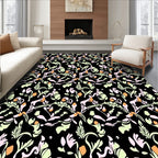 Charming Floral Swirl Abstract Design Rug
