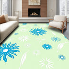 Retro Floral Starburst Pattern Rug