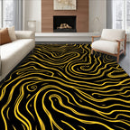 Bold Yellow Swirl Flow Rug