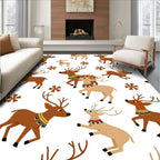 Playful Reindeer Ensemble With Bells Rug