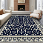 Geometric Pattern With Circular Motifs Rug