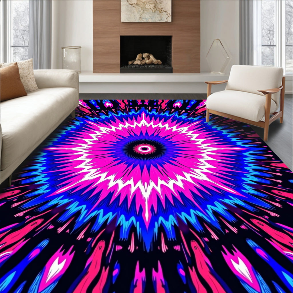 Vibrant Radial Burst Pattern Rug