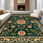 Ornate Floral Patterned Tapestry Rug