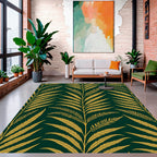 Golden Leaf Pattern Design Rug