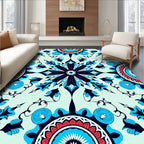 Intricate Floral Mandala Pattern Design Rug