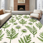 Green Leafy Botanical Pattern Rug