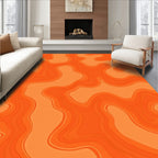 Orange Contour Abstract Pattern Rug